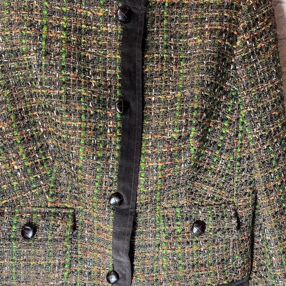 TALBOTS Jacket Women’s Sz‎ 10 Petite Brown Tweed Short Blazer - Picture 4 of 12